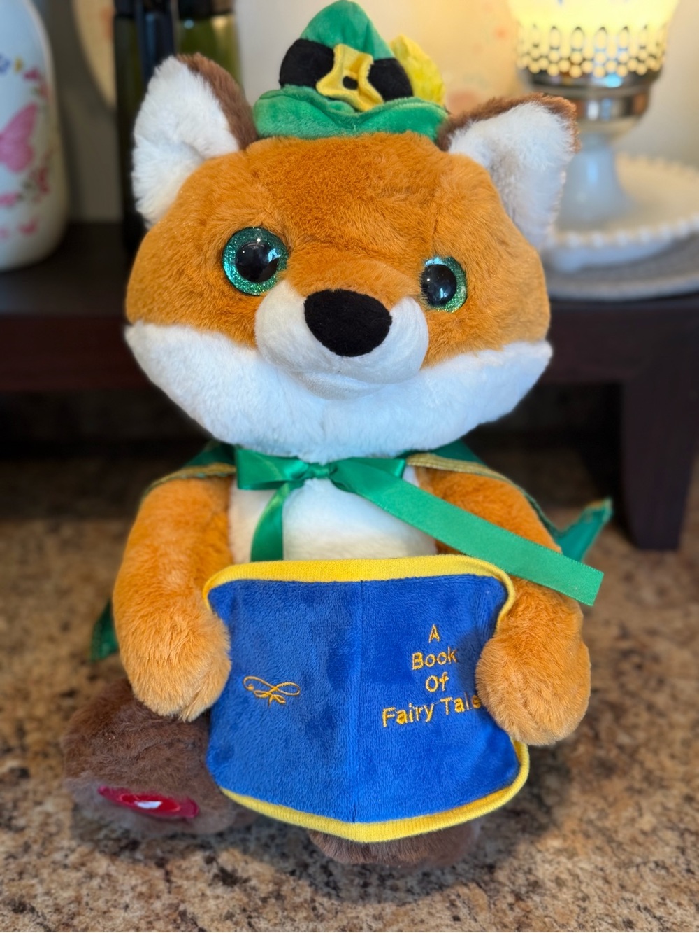 Cuddle Barn Sir Frederick the Storyteller Animated Fox Plush Reads 5 Fairy Tales